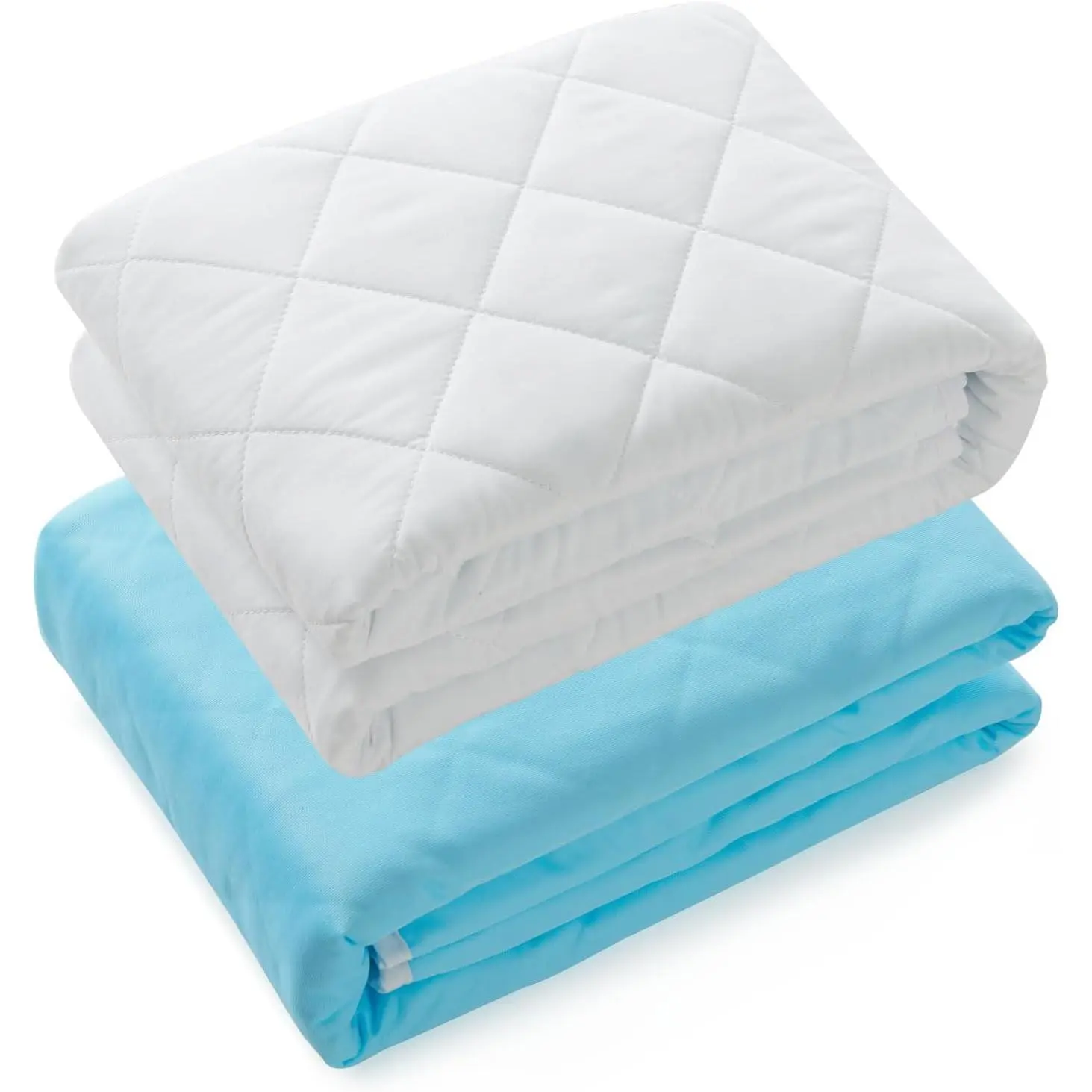 44"x52" Washable Waterproof Bed Pads (2 Pack) – Reusable Incontinence Bed Pads Hold 10 Cups, Non-Slip & Silent Mattress Protector for Adults, Kids, Elderly and Dogs