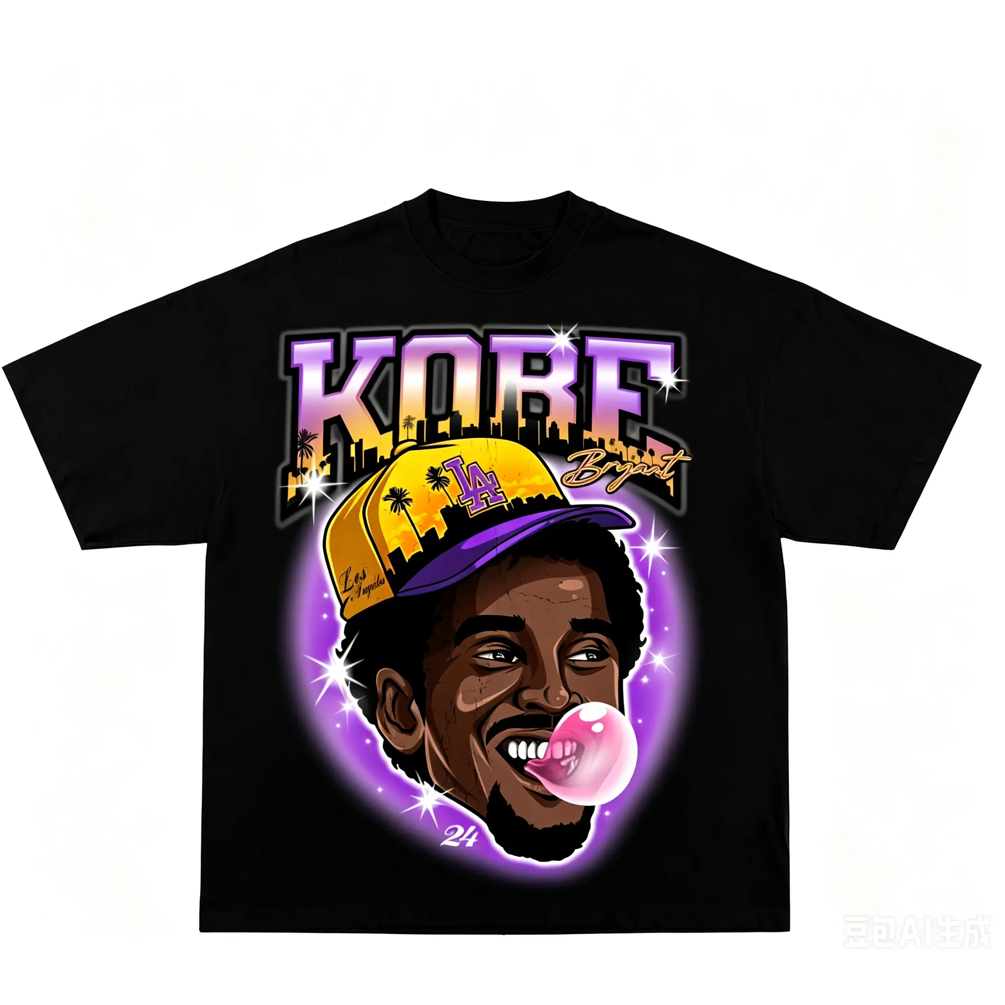 Kobe Bryant Inspired Graphic T-shirt Heavy Cotton Tee Basketball 90 s Styled Shirt Hiphop Vibes Y2K Aesthetic Throwback Classic Big Face Celebrity Tee