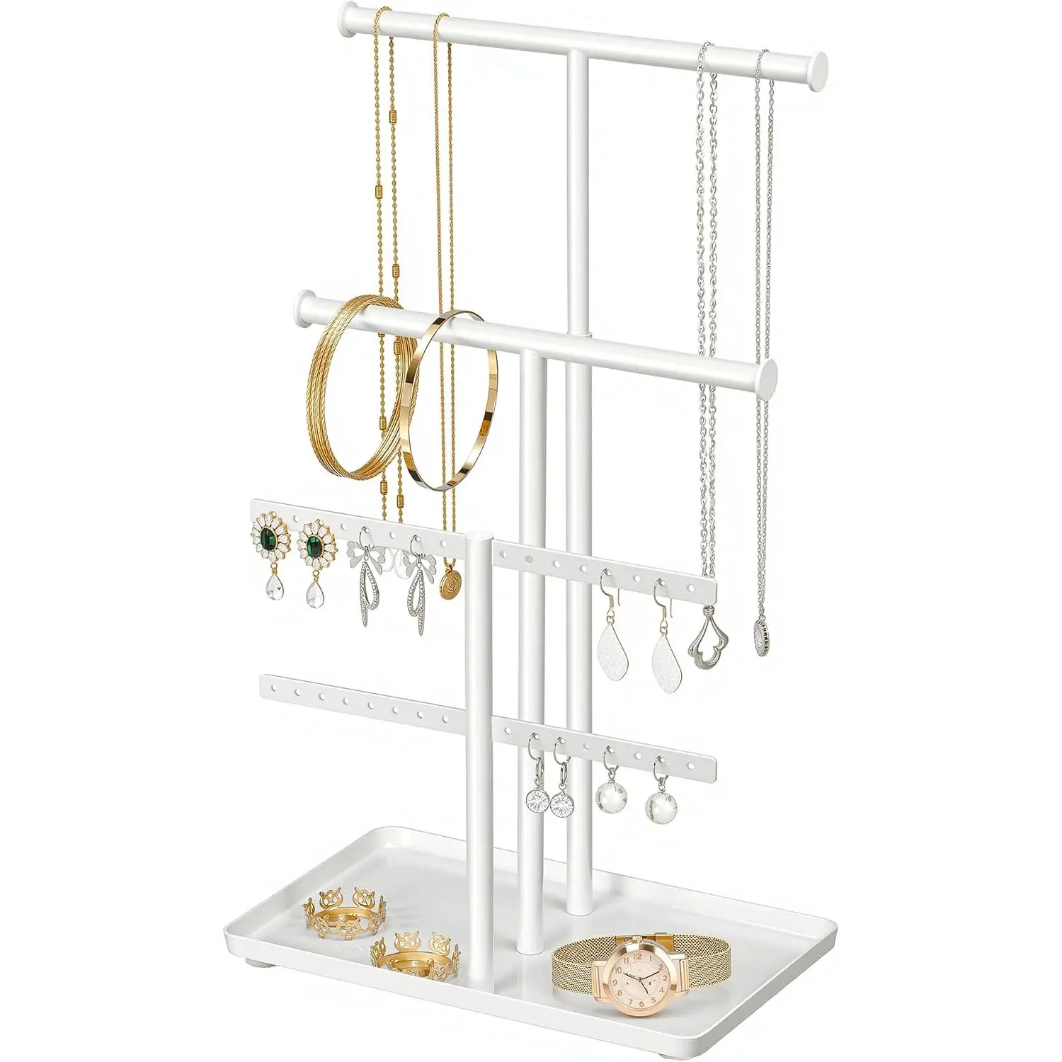 Holder Organizer Necklace Display: Metal Aesthetic Room Decor Tree Stand for Bracelet Hanger and Earrings Storage
