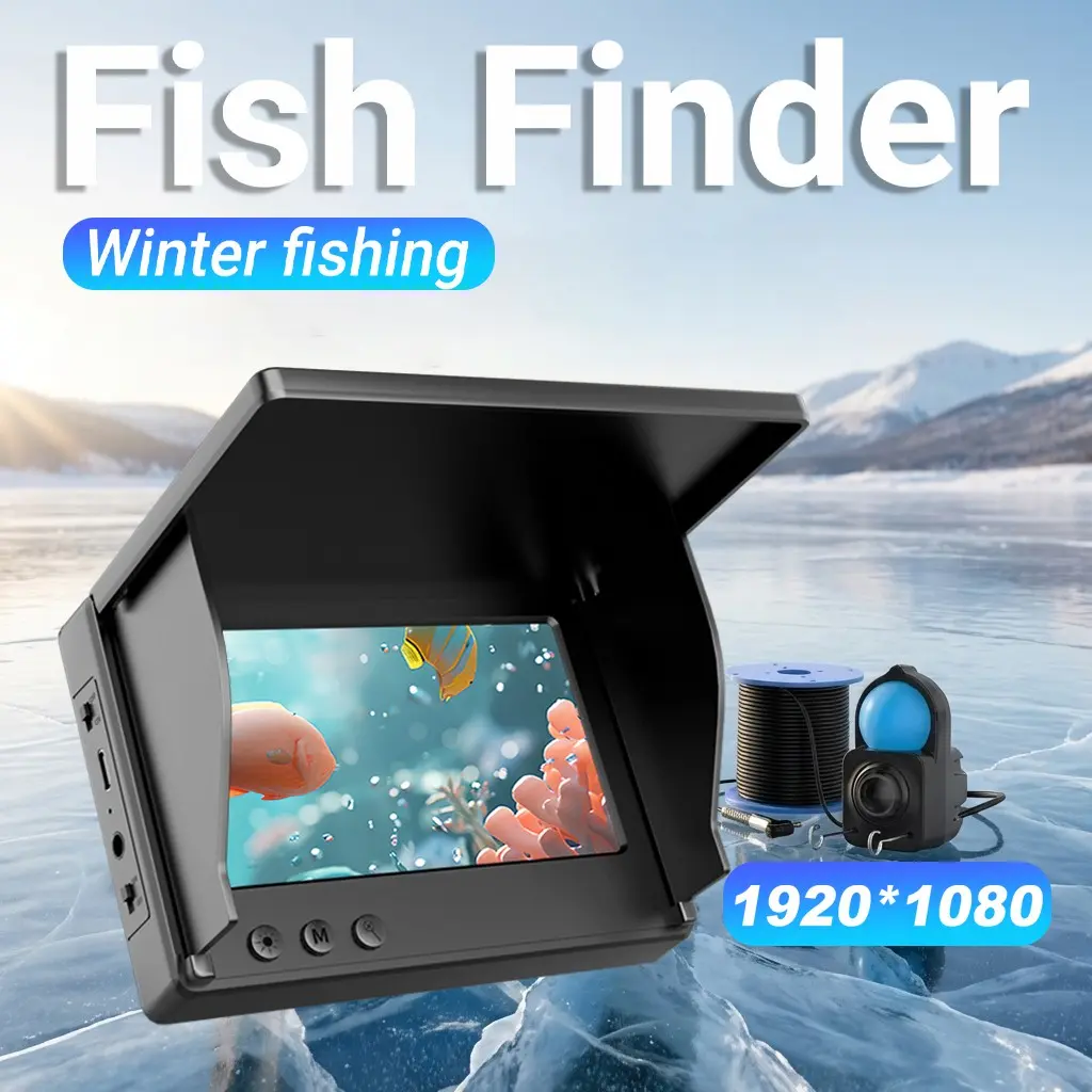 Fish Finder, Portable Underwater Fishing Camera with 4.3 Inch Screen, Infrared Night Vision, Waterproof Fish Finder for Ice Fishing and All Seasons, Ideal Gift for Men & Anglers, Outdoor Fishing Equipment, Fishing Tackle