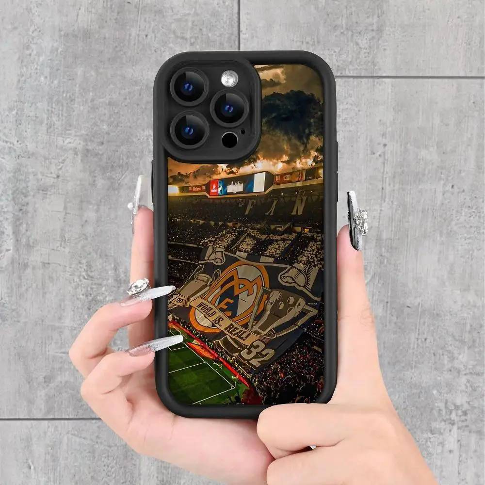 Madrid Spanish Fashion Matte Black Soft TPU Protective Smartphone Case - Colorful Animal-Inspired, Shockproof, Camera Protection, Resistance, Personalized - for iPhone 17,16,15,14,13,12,11 Pro Max Plus Handheld Cellphone Accessory