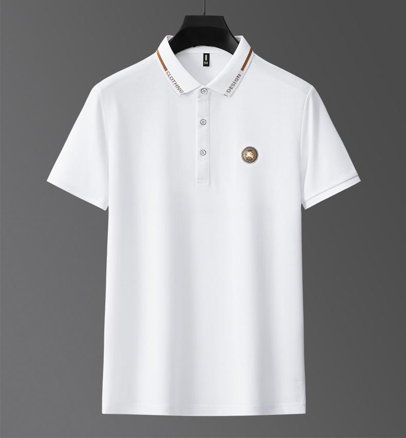 Men's Spring/Summer New Lightweight Embroidered Straight Fit Short Sleeve Business Casual Polo Shirt In Stock