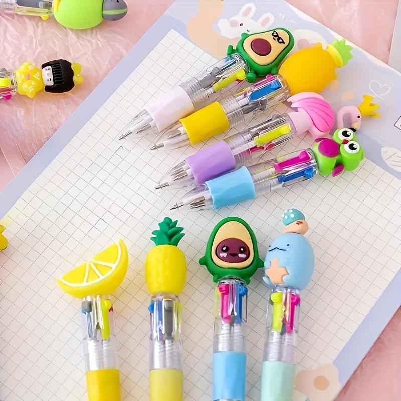 Random Color Cute Cartoon Design Retractable Ballpoint Pen, 10/20pcs Portable Easy To Hold Round Body Ballpoint Pen, Writing Pen for Office & School Writing Stationery
