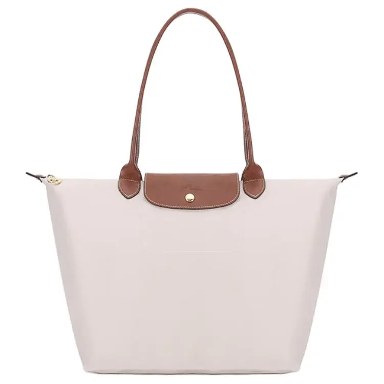 Longchamp Le Pliage Large Canvas Tote Bag for Women, Classic Fold Style, Paper Color