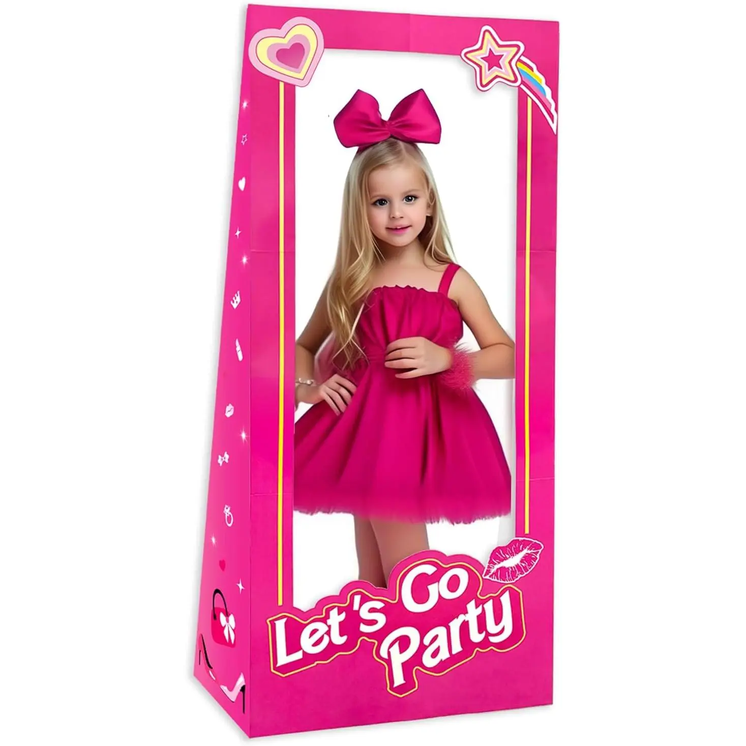 Life Size 4.4ft Tall Stand-in Cardboard Doll Photo Booth for Princess Party Girls Birthday Party Decorations Photoshoot