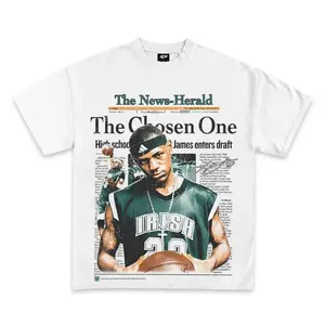 Premium soft washed cotton unisex oversized short sleeve tee with vintage 2002 Lebron James The Chosen One graphic classic basketball streetwear ideal fan gift for adult men women daily casual outdoor wear