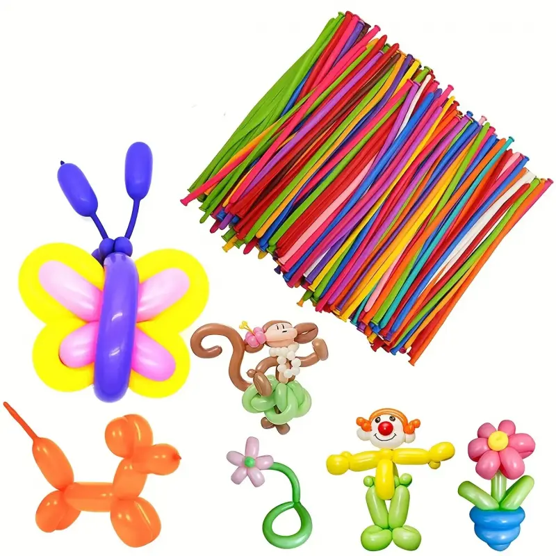200PCS Long Latex Modeling Balloons, Animal Shape DIY Balloon Kit for Kids Birthday Parties & Events