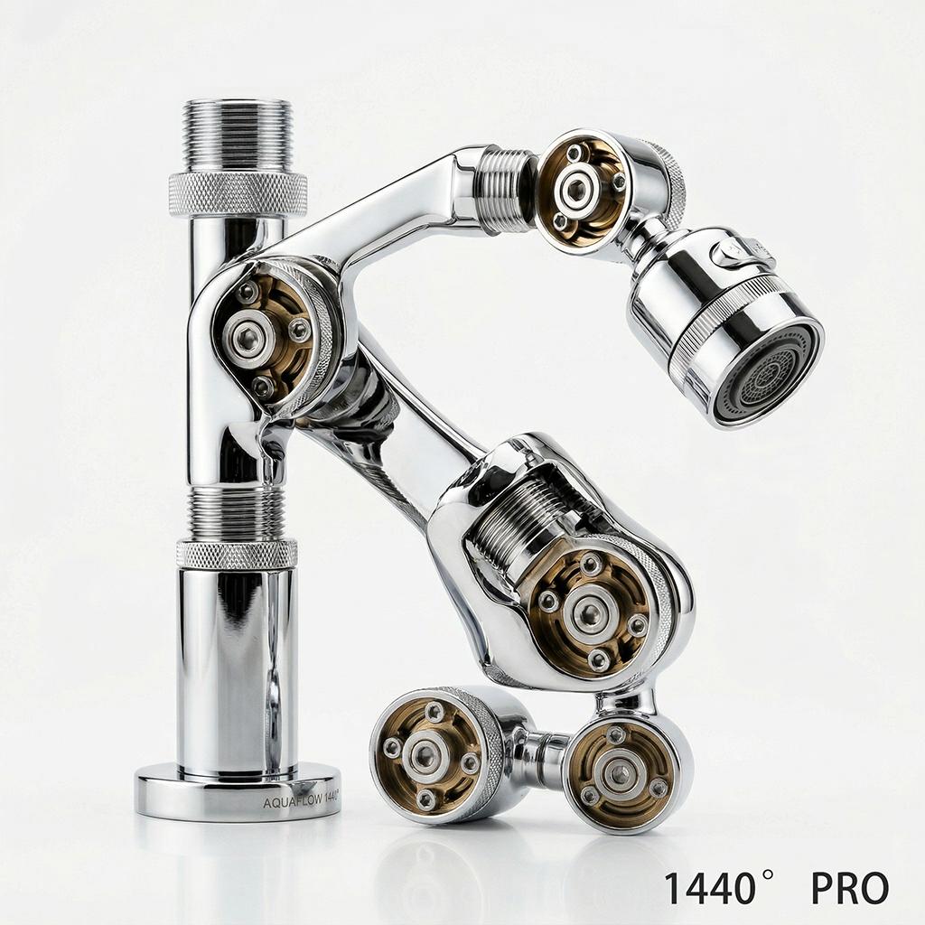 Pro-Max 1440° Universal Swivel Robotic Arm Faucet Extender| Solid Brass Dual-Mode Water Stream| High-Pressure Splash-Proof Nozzle