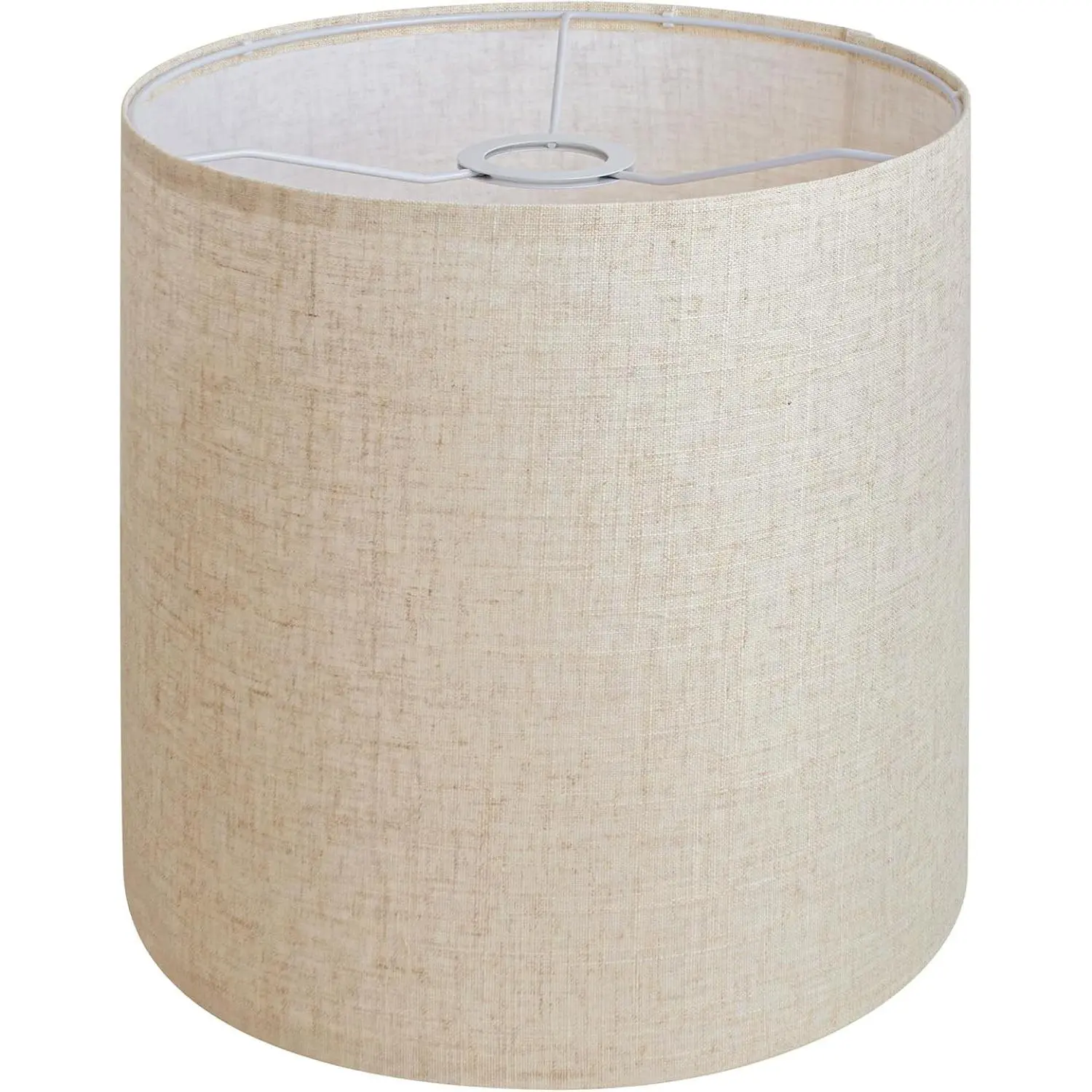 Beige Linen Tall Drum Lampshade, 11" Top x 11" Bottom x 12" High Lamp Shade, Lamp Shade Replacement for Table and Floor Lamps, Pendant Light，Handcrafted Lampshade，Easy Assembly