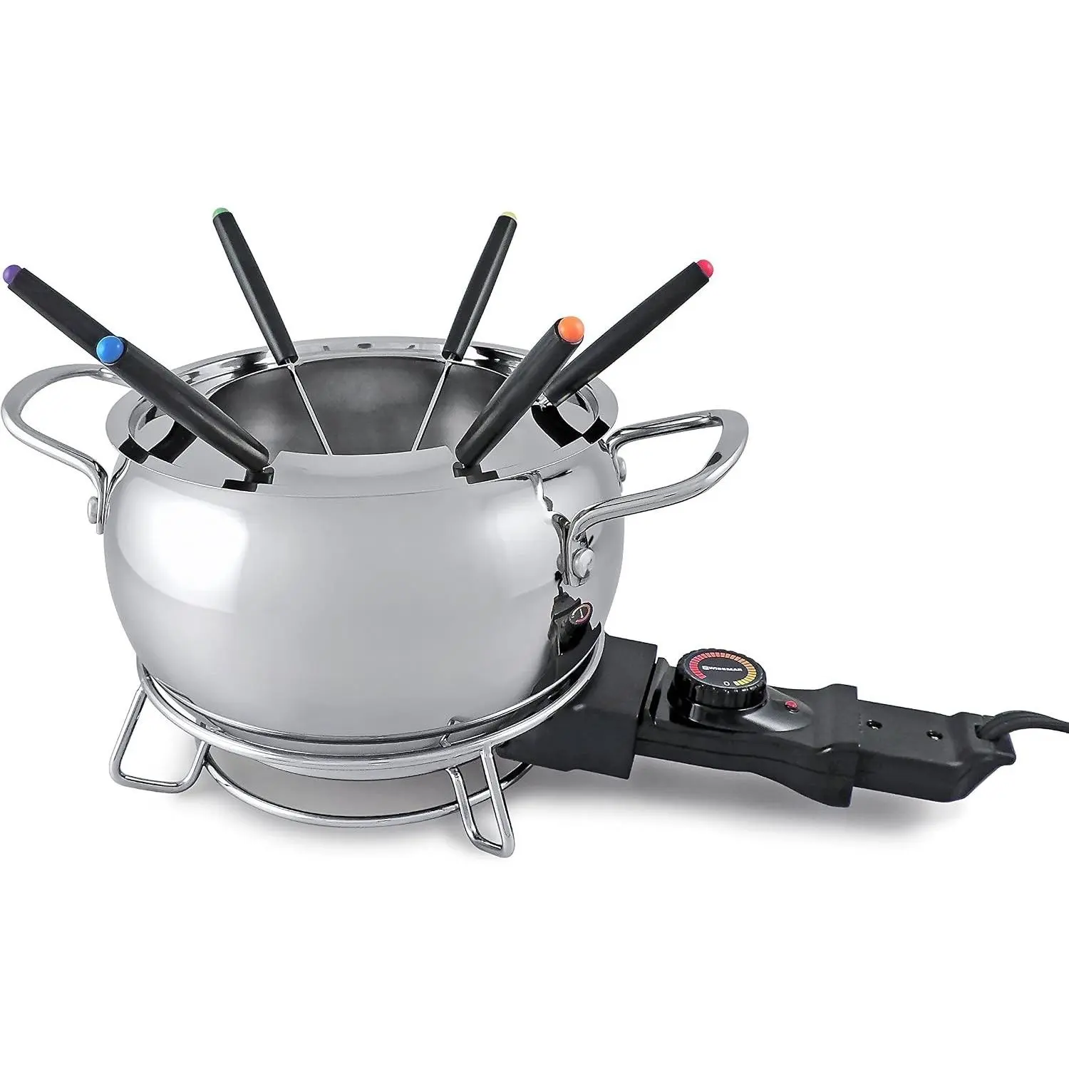 Mont Brule 9 Pieces Electric Fondue Set - Perfect Cheese & Chocolate Melting Pot for Dipping - Versatile Fondue Maker & Ideal Gift for Entertaining, Weddings, or Housewarming - 2.1Q / 2L
