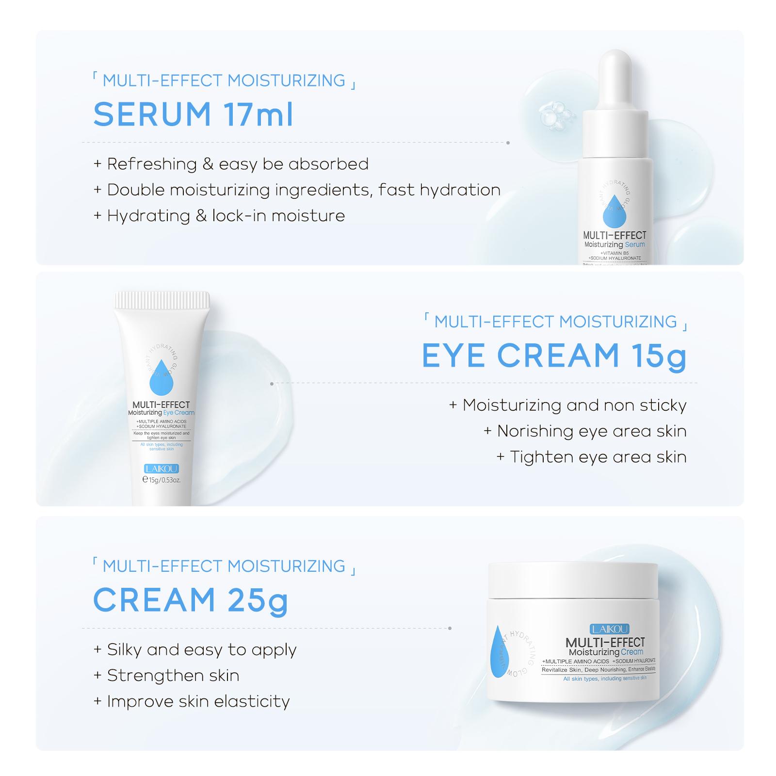 5 in 1 Comfort Hydrate Skin Care Kit, 1 Set Moisturizing Toner & Eye Cream & Facial Cleanser & Essence & Facial Cream, Hydrating Facial Skin Care Kit for Women & Men, Skin Care Sets, Hydration Care Set, Skin Care Products