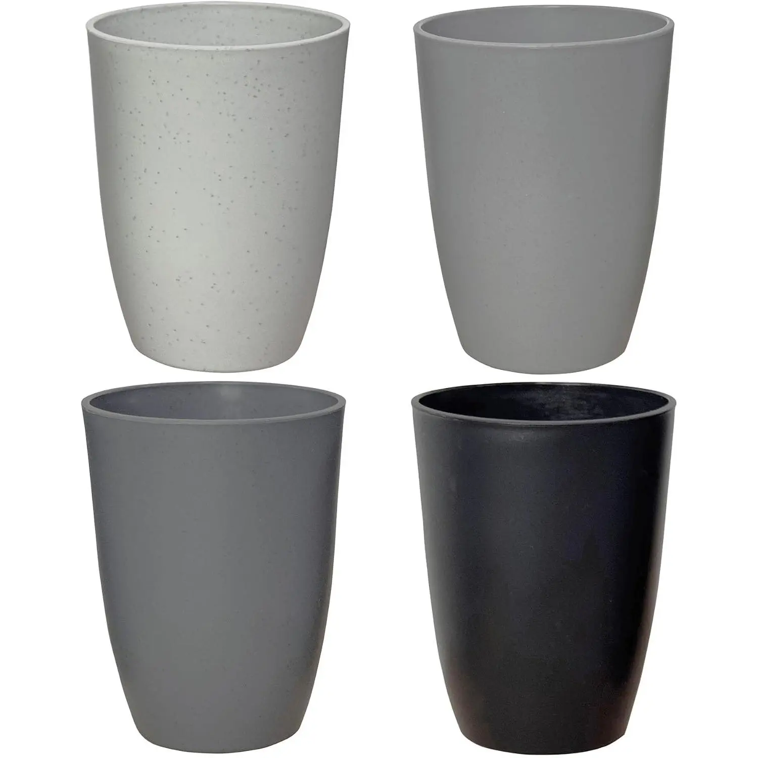 Wheat Straw  Cup (12 oz) - Unbreakable Drinking Glasses Sets of 4 - Dishwasher Safe Tumbler - Lightweight,  and  (4Pcs/Gray Series)