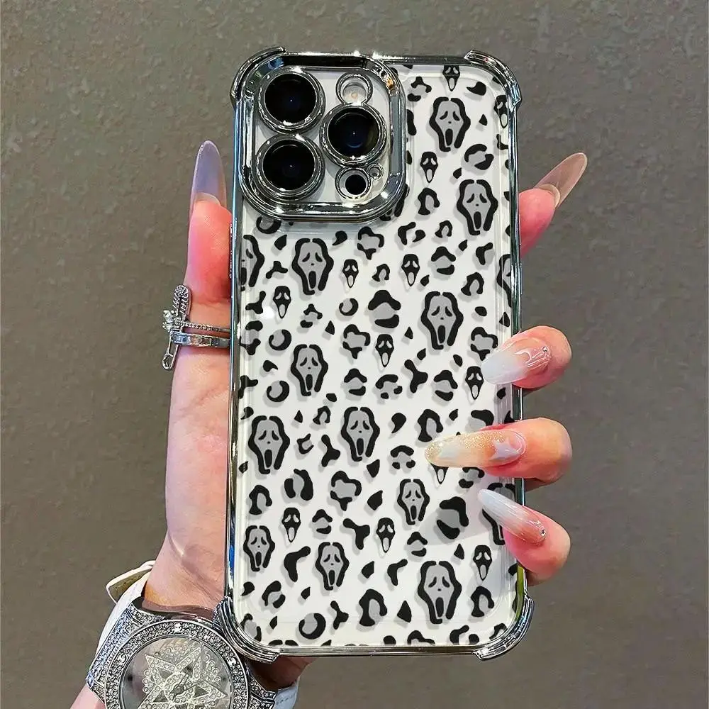 Scream Mask Shockproof TPU Smartphone Case - Spooky TPU Shield, Stylish Tech Accessory, Shockproof Guards Drops, iPhone Series Cover for 11 Pro,12 Pro,13 Pro,14 Pro,15 Pro,16 Pro, Ideal Friend Gift Accessory