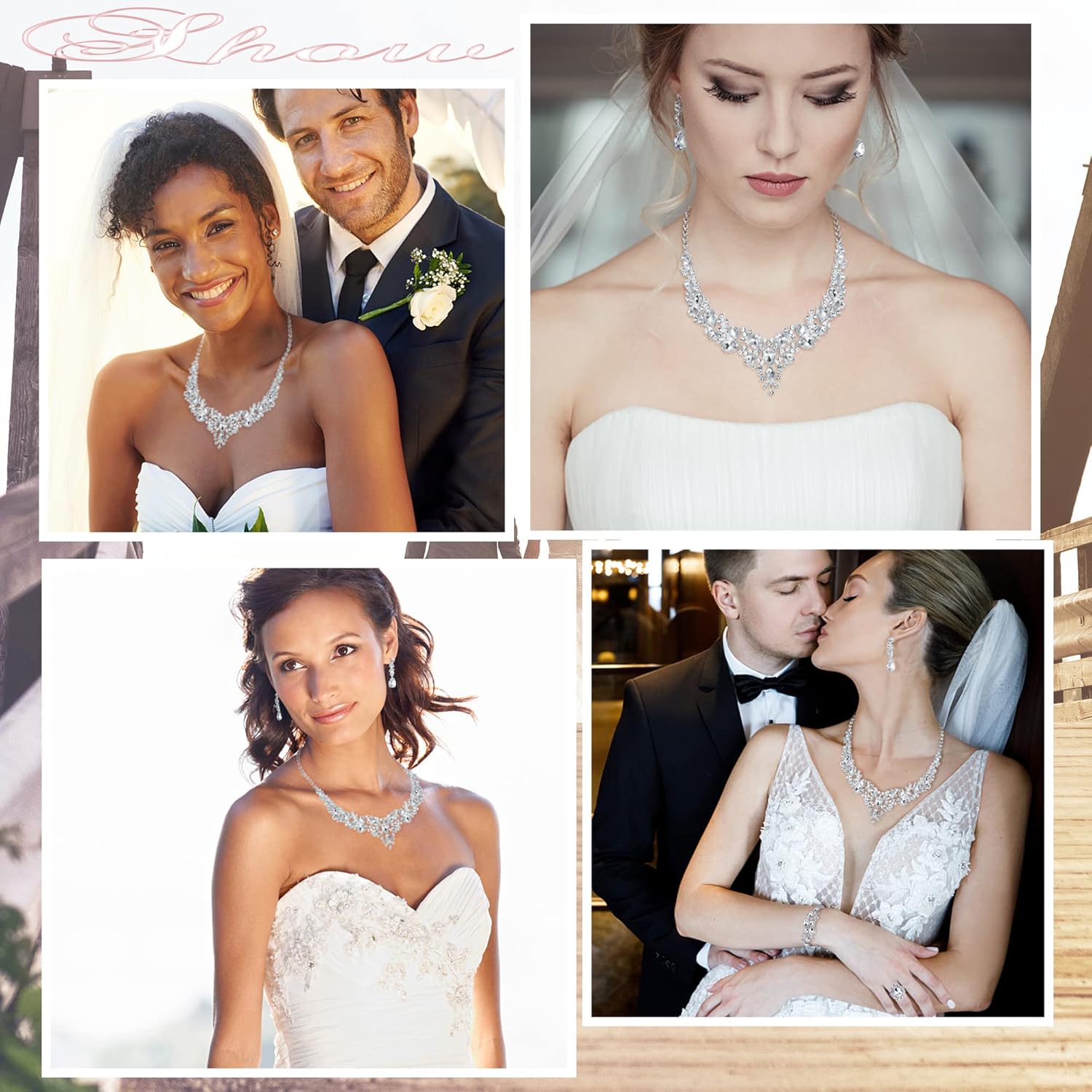 Wedding Jewellery Set for Women Crystal Teardrop Cluster Necklace Earrings Ring Set Silver Bracelet Set Wedding Engagement Bridesmaid Costume Dress Prom Jewellery Sets Wedding Jewellery Set for Women Crystal Teardrop Cluster Necklace Earrings Ring Set Silver Bracelet Set Wedding Engagement Bridesmaid Costume Dress Prom Jewellery Sets