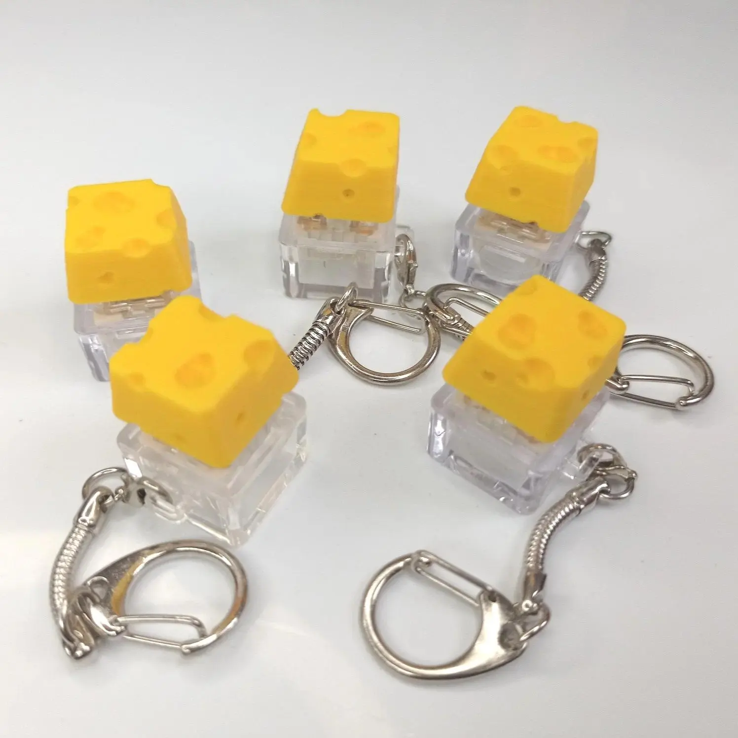 Funny Cheese Keycap Fidget Clicker - Abs, Sturdy, Lightweight, Durable Keyboard Stress Relief Finger Toy, Pocket-Friendly Keychain for Gaming Enthusiasts
