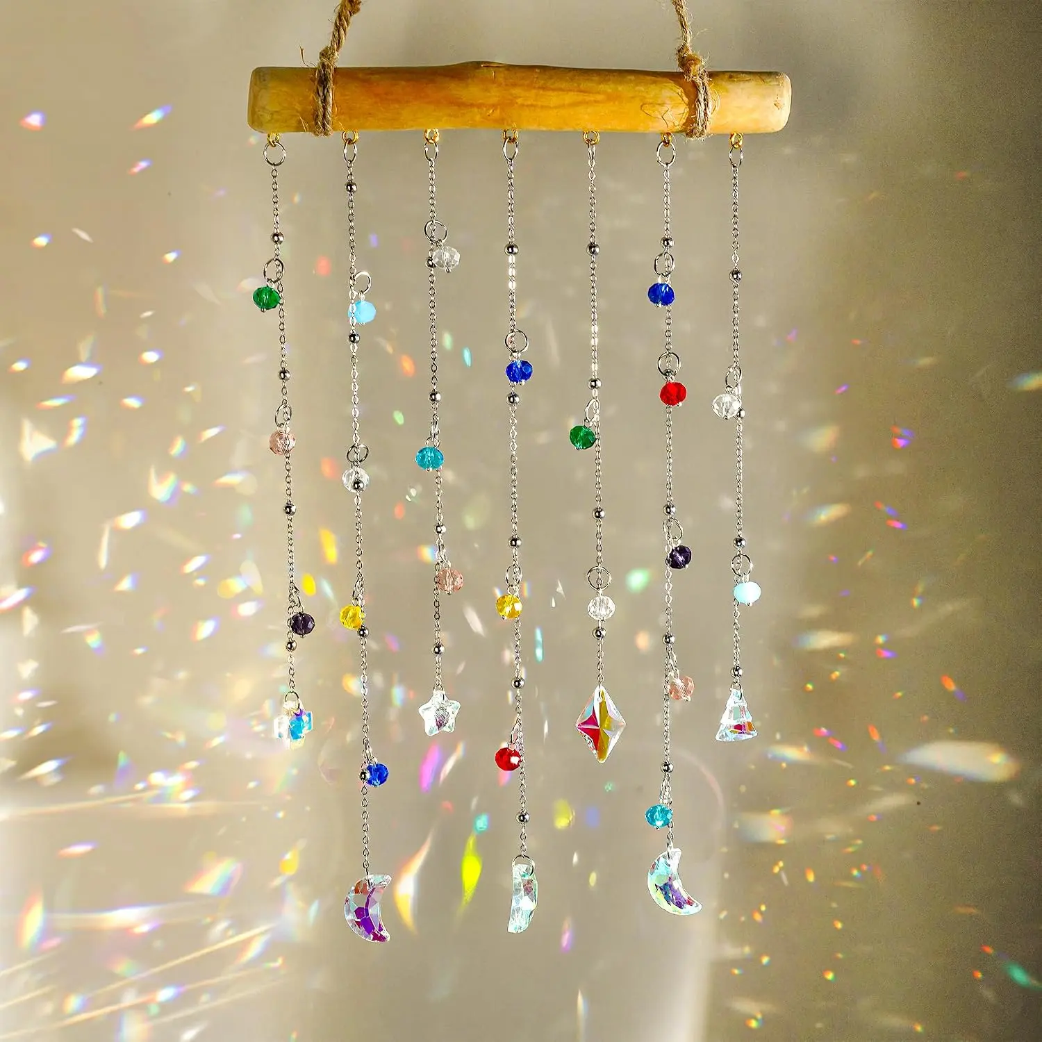 Suncatcher Wind Chime Rainbow Maker Hanging Window Decor | Sun Catcher Wind Chime Hanging Pendant Rainbow Maker for Outside Window Garden Home Indoor Outdoor Decor