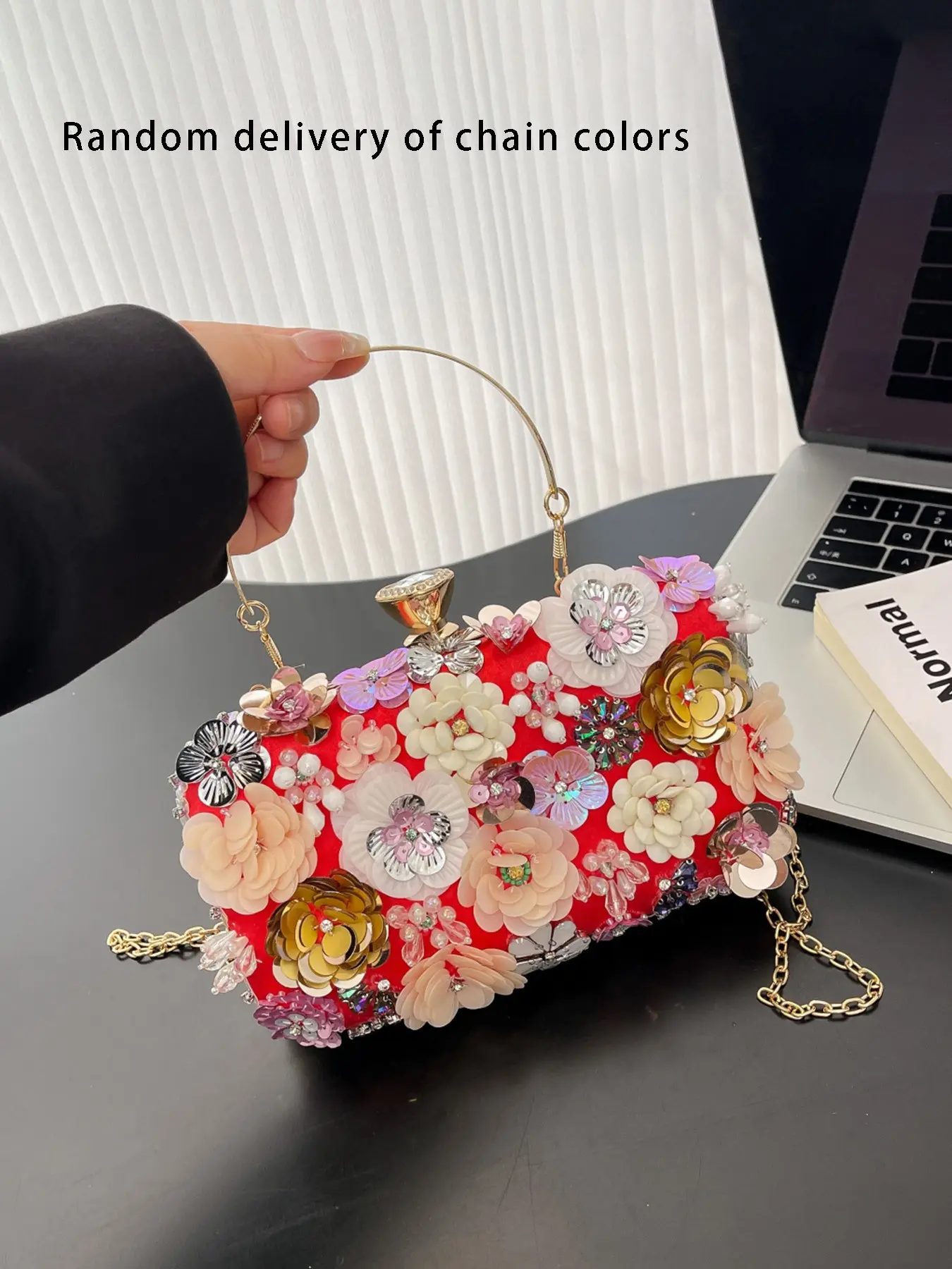 Valentine's Day  Elegant Women's Fashionable Floral Pattern Handbag Dinner Bag with Three-Dimensional Flower Decoration, Perfect for Travel Shopping Parties Gifts Daily Use Stylish Handbag Aesthetic Handbag Travel Purse