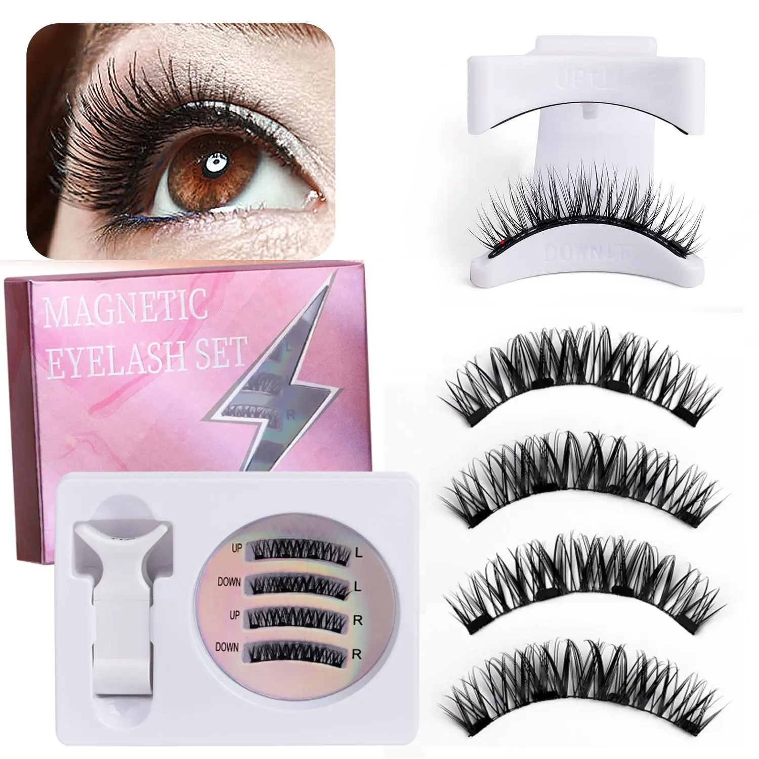Magnetic Eyelash Extensions Set, Cat Eye & Cosplay Style, 0.07mm Thickness, C Curl, 6-9mm Length, Reusable Fluffy Lashes, Easy Application, Beginner Friendly Eyelashes