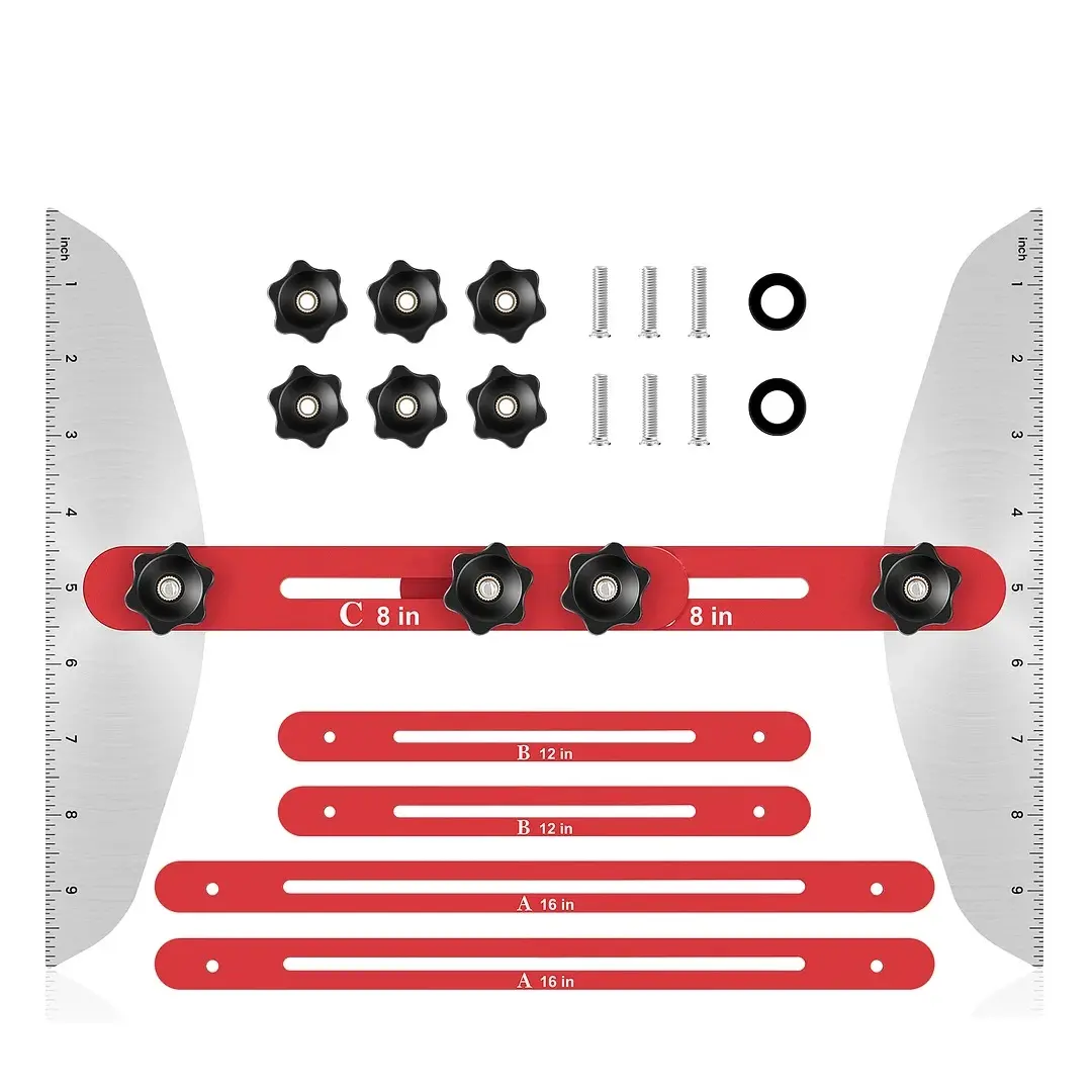 Adjustable Length Stair Step Template Tool, 1 Set Stair Step Measuring Tool with Angle Support & Edge Flip Stop, Ideal Gift for Men & Birthday