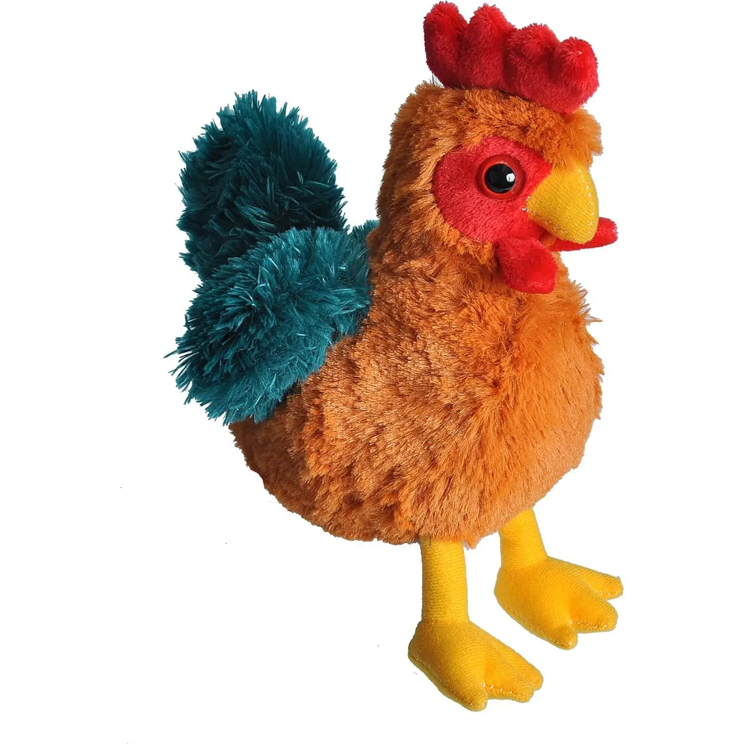 Wild Republic Plush 7-in Hug'Ems Rooster Stuffed Toy - Cuddly Construction Stress Relief Toy, Lifelike All-Ages Gift with Learning Value, Surface Washable