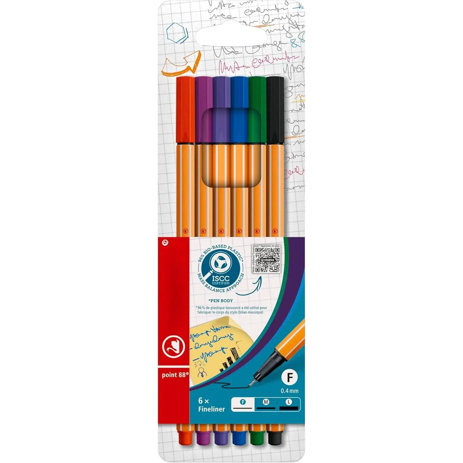 - point 88 - Fineliner - Pack of 6 -  colors | Pack of 6 -  Colours
