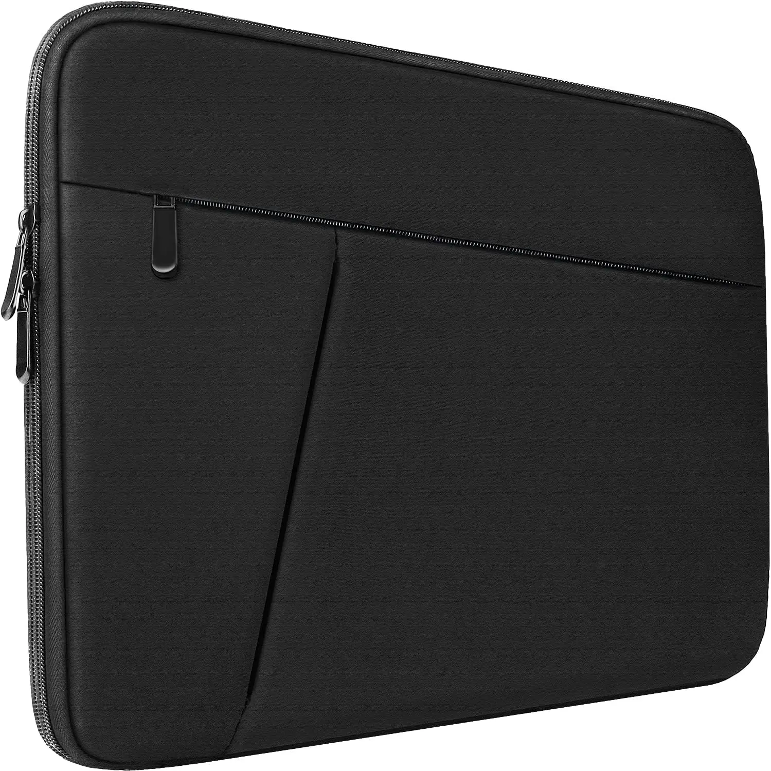 15.6" Durable Shockproof Laptop Carry Sleeve - Fits 15.6" Notebooks, Black Briefcase Handbag with Front Pocket, Protective Storage Cover for Protection