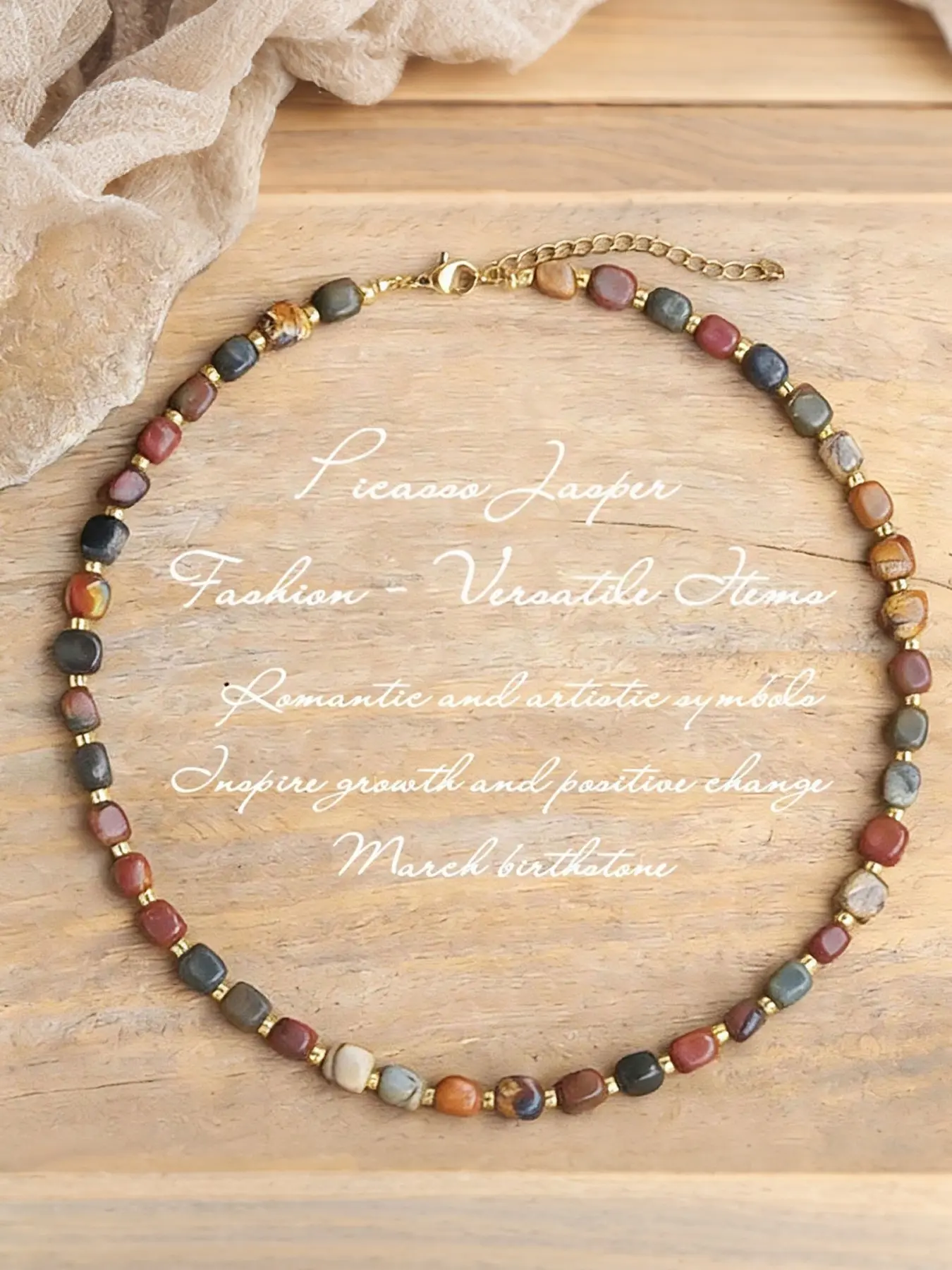 "Dopamine Joy" Genuine Mixed Natural Stone Crystal Necklace - Colorful Summer Vacation Choker for Beach Outfits & High-Energy Vibes