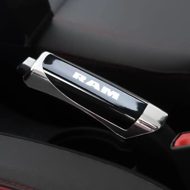 1PC Car Hand Brake Cover Carbon Fiber Handbrake Grip Protection Cover For Dodge Ram 1500 Journey Charger Dart Challenger Durango Auto Interior Accessories