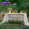 Lace Floral Tablecloth, Autumn Hot-Selling Soft Thickened Cotton Blend Embroidered Table Cover, Vintage Farmhouse Tablecloth for Dining Room, Wedding, Party & Home Decor, Multiple Sizes #GLOBAL PICKS