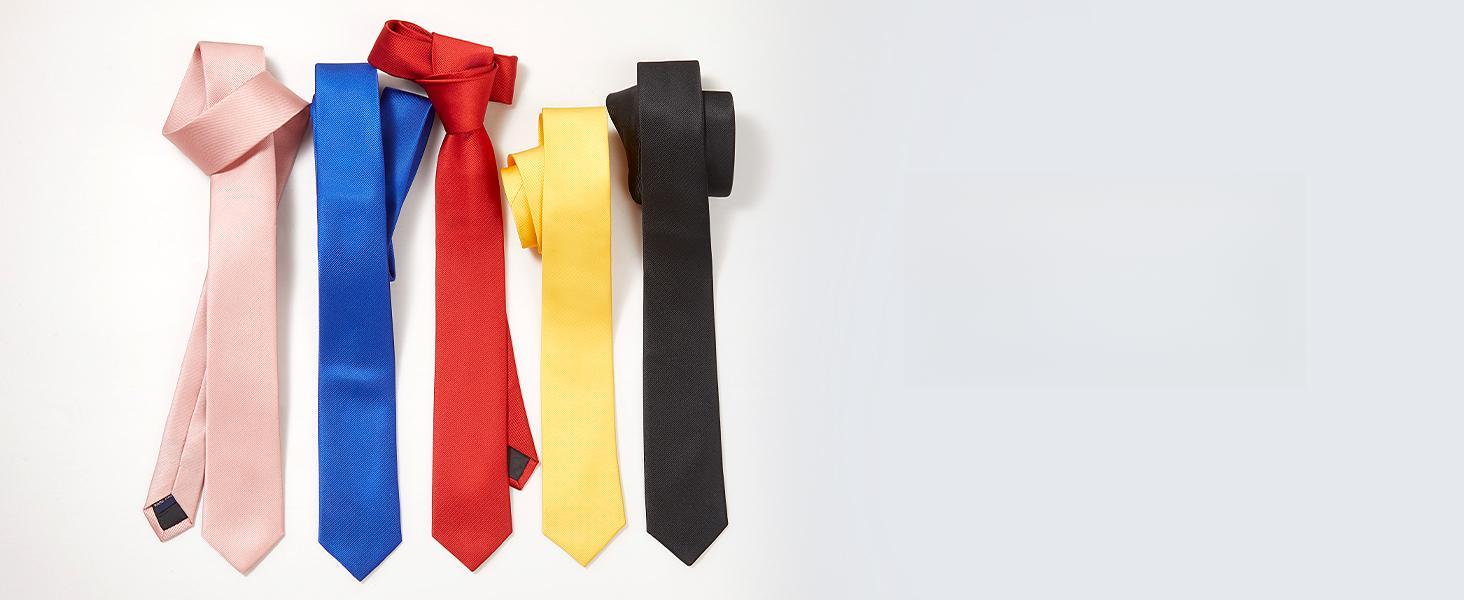 Slim Tie for Men Solid Color 6cm Classic Formal Business Tie for Weddings and All Occasions