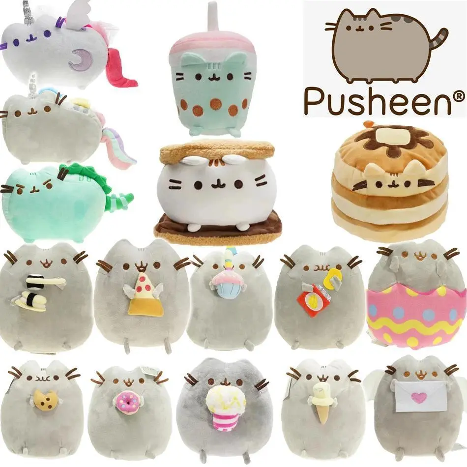 2026 new hot item About 14cm High-Quality Kawaii Stuffed Animals Pusheen Plush Throw Pillows - Cute Cartoon Toys for Girls' Room Decoration, Christmas Gifts