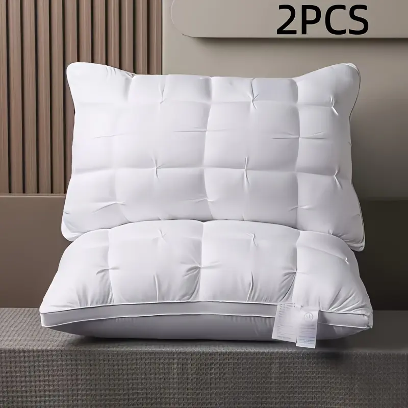 2pcs Luxury Hotel-Grade Pillows. Filled with High-Resilience Plush, Ultra Soft for Deep Sleep. Designed for Side And Back Sleepers, Breathable, Cool And Suitable for All Seasons