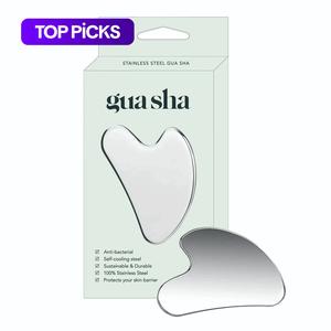 premium stainless steel gua sha facial tool - durable metal massage board for face and body, includes exquisite gift box, facial beauty machine