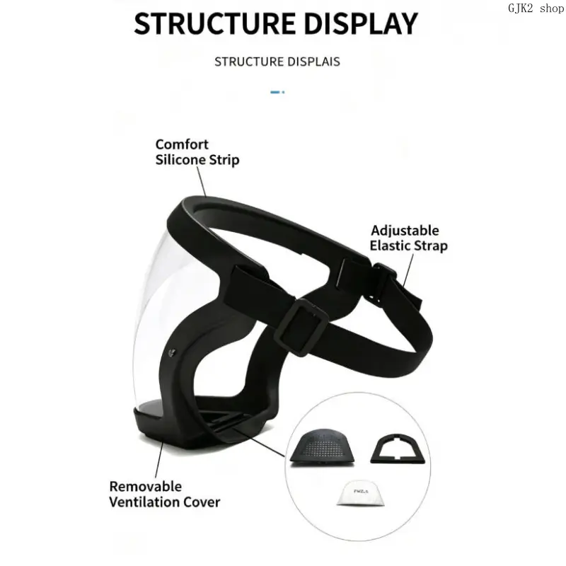 Full Face Anti-Splash Protective Shield Breathable Safety Face Visor Dustproof Windproof Face Guard for Work, Gardening & Outdoor