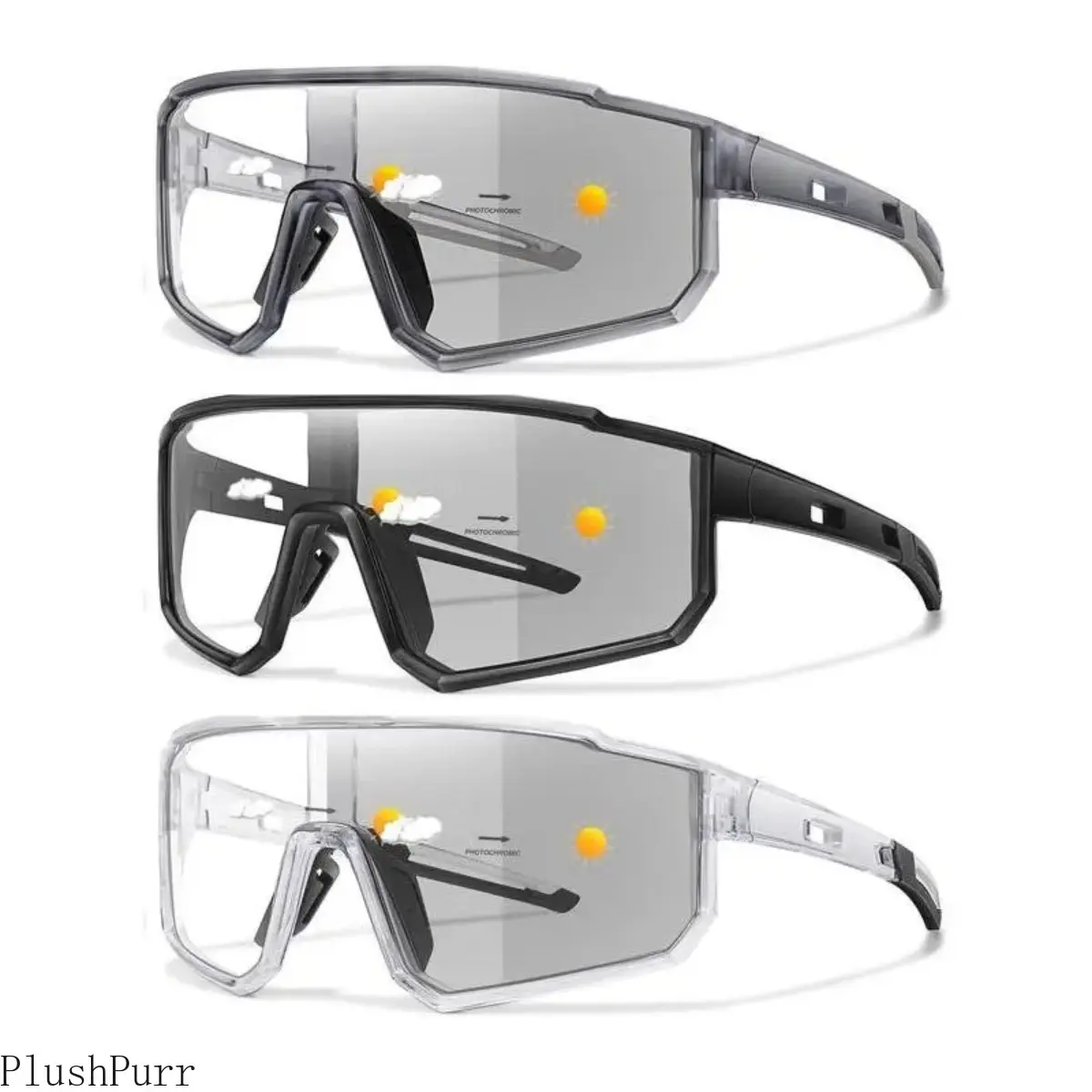 Men's 3-Pack Wraparound Sports Shades - Windproof Fishing Glasses with Mirrored Lenses for Outdoor Sports, Cycling, No