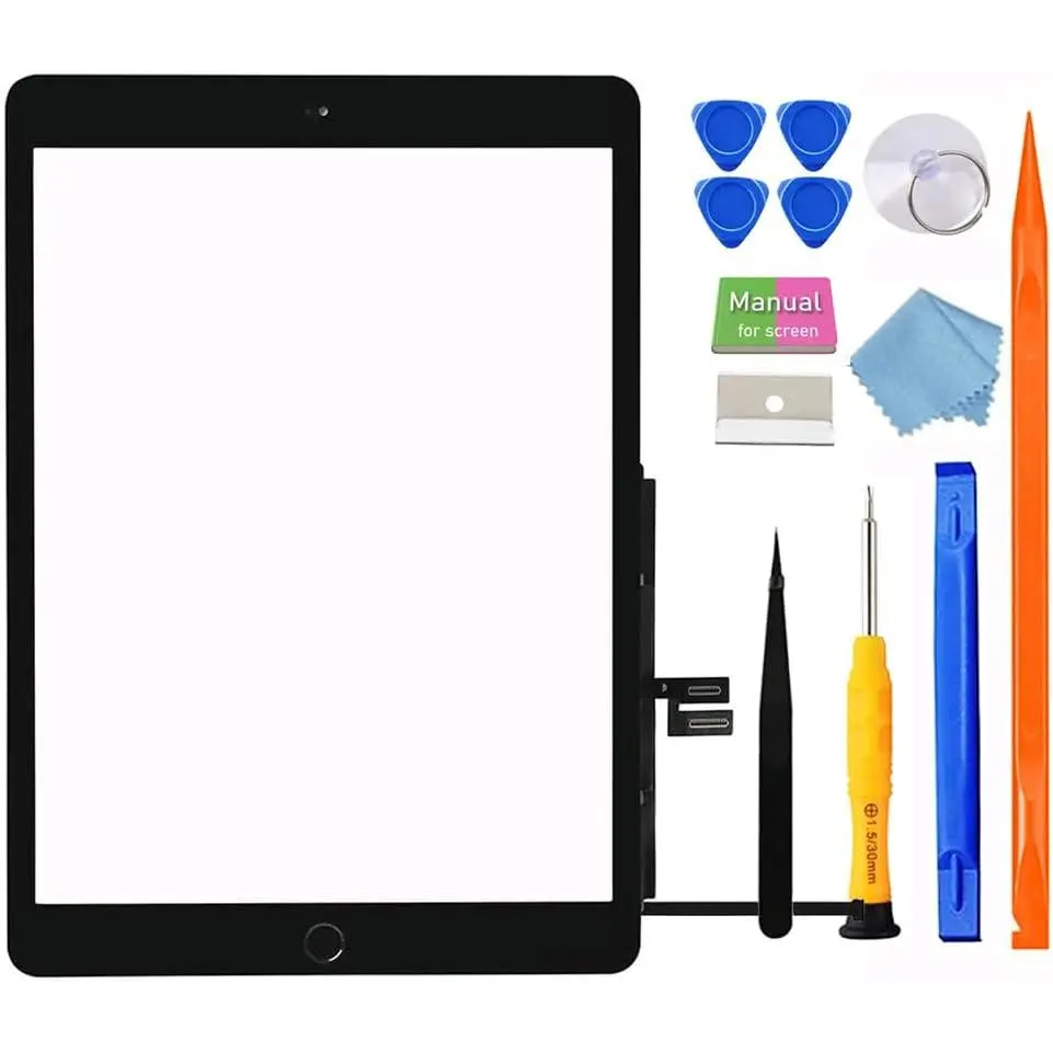 for iPad 7/8 (7th 8th Gen) Screen  Digitizer  Glass 10.2", for 7th 8th Generation A2197 A2198 A2200 A2270 A2428 A2429 A2430, Full Repair Kit+ Button[NO Fingerprint Reader] [NO LCD]