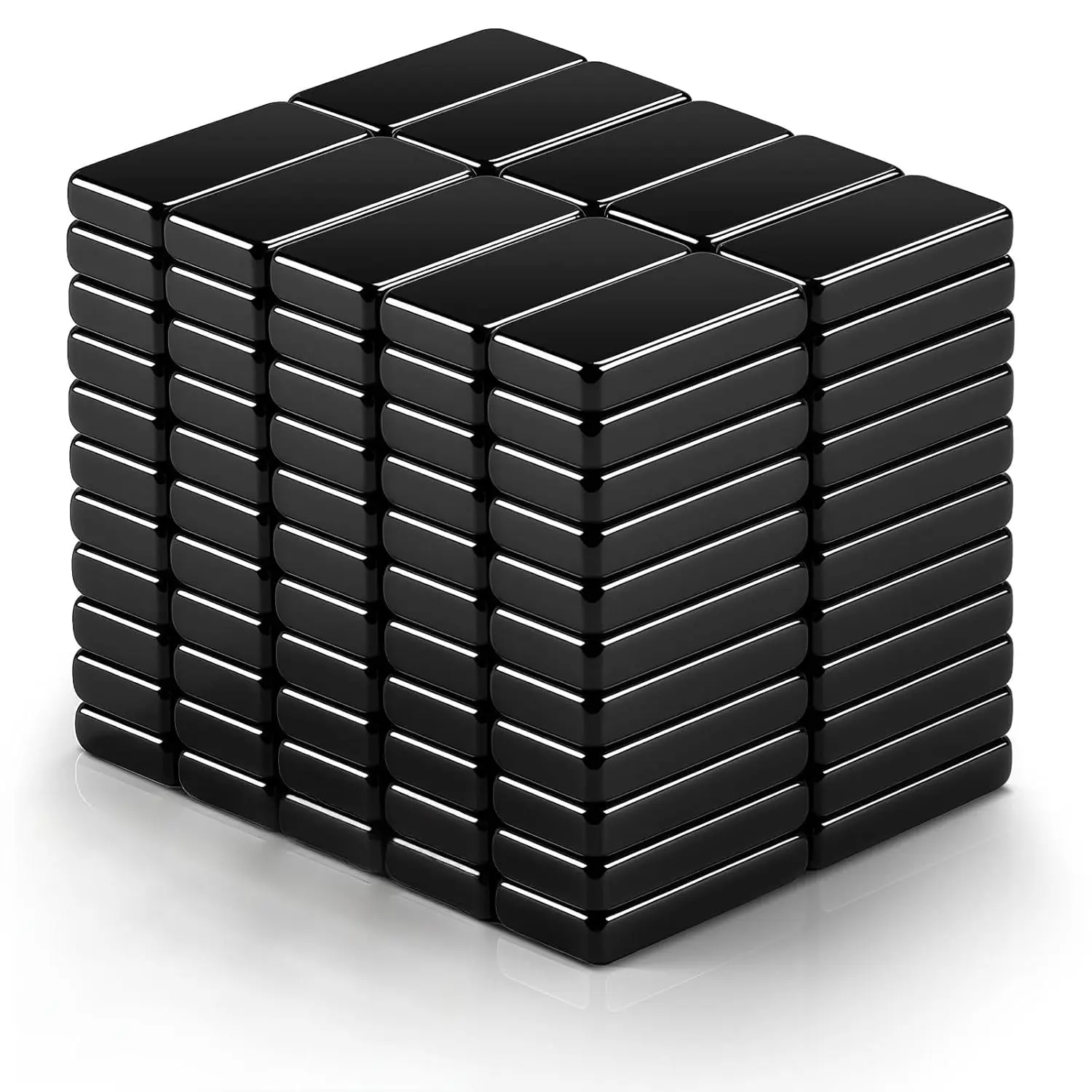 110 Pack Small Black Neodymium Bar Magnets (10x5x2 mm) - Industrial Rare Earth Magnetic Tools for Crafters, DIY Projects, Fridge Surfaces, Office & Science Use