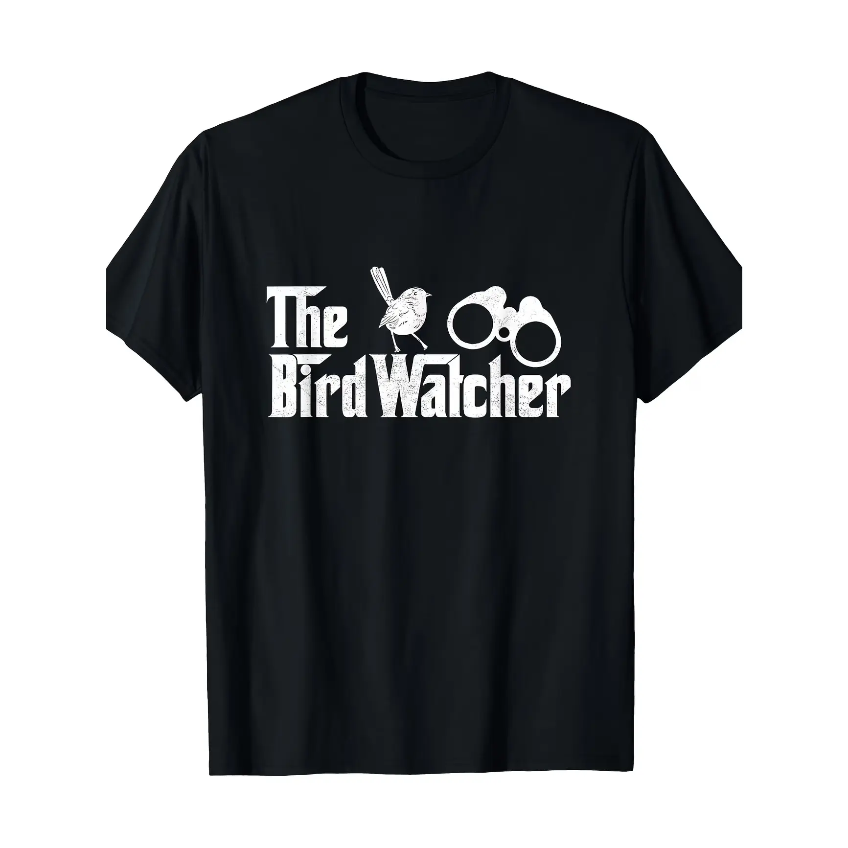 Bird Watcher Graphic T‑Shirt, Comfort Oversized Cotton Outfit, Cute Bird Binocular Print Fashion Tee, Best Holiday Gift For Him, Perfect Present For Family Friends Lover Valentine’s Day
