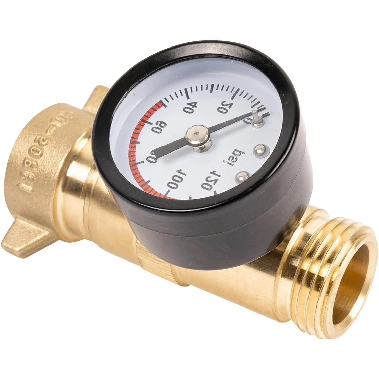 Brass RV Water Pressure Regulator with Hi-Flow Design, Filter Screen and Gauge for Campers, Travel Trailers & Plumbing SystemsGift