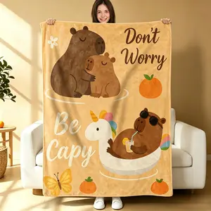 Cartoon koala blanket, soft and comfortable lightweight flannel blanket suitable for living room, bedroom, travel home, cute and whimsical decoration, playful animal blanket, great gift for children, family and friends