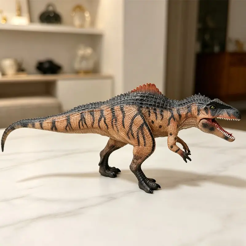 Large Realistic Giganotosaurus & Spinosaurus Statue Figurines, Dinosaur Figurine, Durable PVC, Indoor Outdoor Table Decor for Living Room Bedroom, Birthday Holiday Christmas Halloween Party Craft Gifts