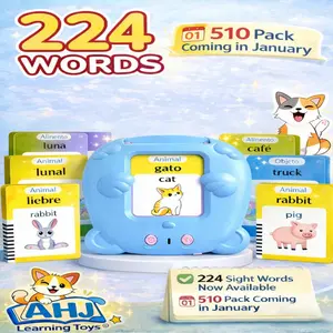 Talking Flash Cards 224 Words, Upgrade to 510 Anytime · English & Spanish Bilingual Learning Toy for Toddlers 1–4