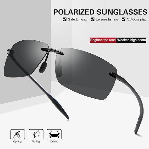 Unisex Lightweight Polarized Sports Sunglasses Tr90 Rimless Frame Outdoor Running Fishing Baseball Driving Shades Outdoorfun SpringStatements