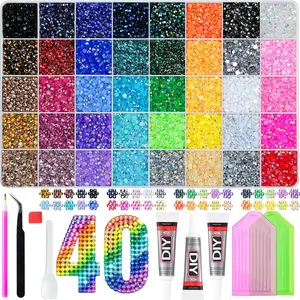 Rainbow Color Rhinestones Set, Multi-Specs & Styles, DIY Craft Kit with Tools, Perfect for Clothing, Shoes, Fabric,Nail Art Rhinestones / Flatback Crystals / Multi-Color / Pickup Tool， Nail Art, Women's Gift