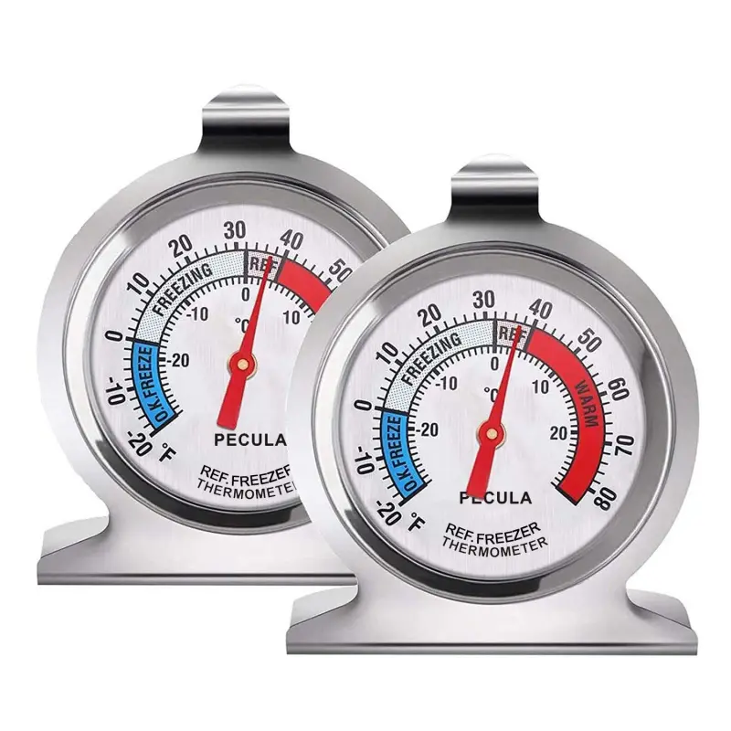 2pc Classic Fridge Thermometer Large Dial with Red Indicator Thermometer for Freezer Refrigerator Cooler : Home & Kitchen