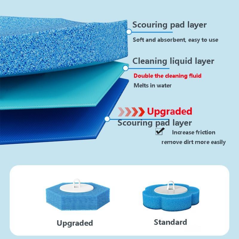 Disposable Toilet Brush Head, 1 Set 360-Degree Rotatable Toilet Cleaning Brush Head with Cleaning Liquid, Bathroom Cleaning Tool, Toilet Bowl Cleaners #GLOBAL PICKS