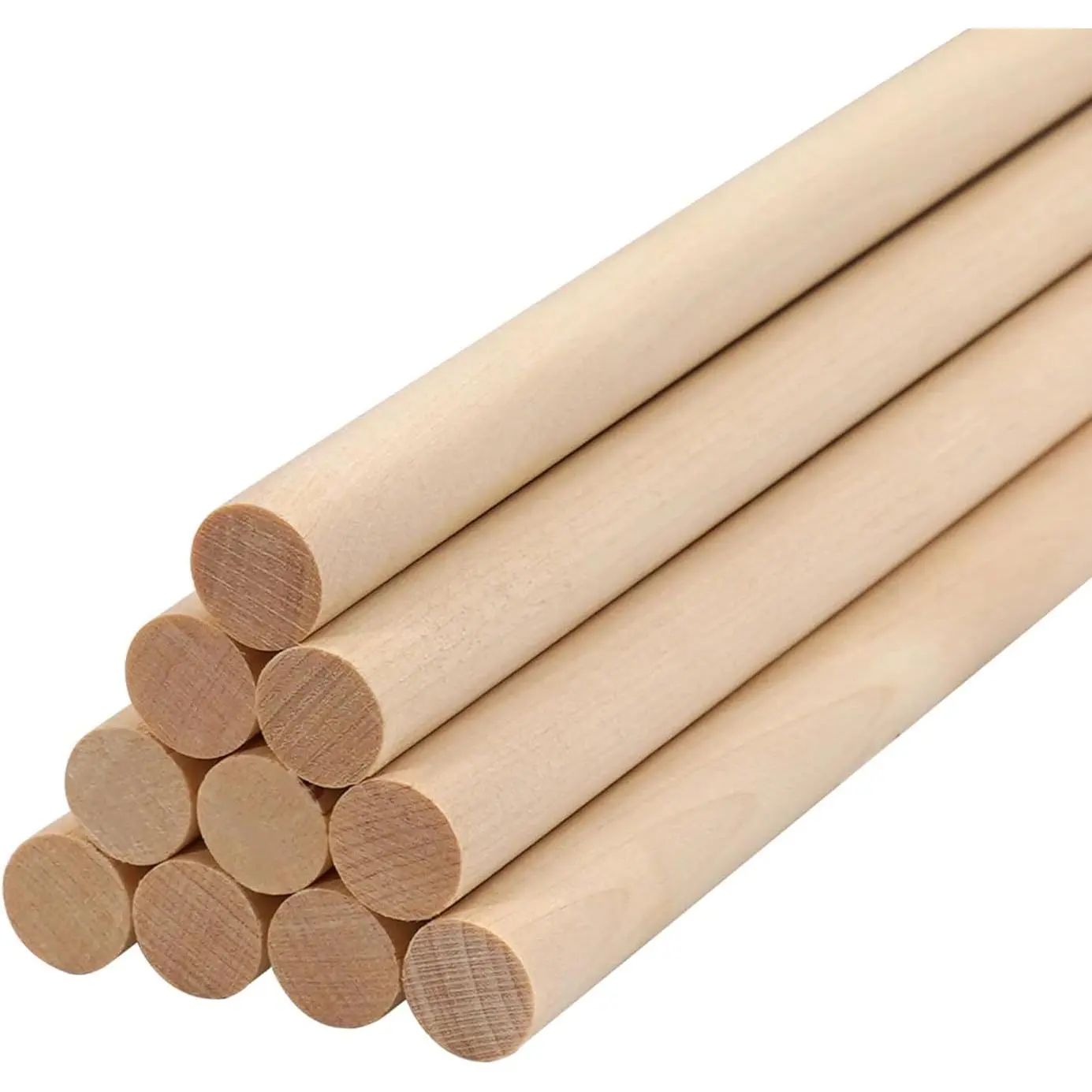 Dowel Rods Wooden Dowels for Crafting 3/8 x 12 Inch, 10 count Macrame  Rods Round Wooden Sticks for Crafts, Unfinished Birch Hardwood Sticks for Crafts and DIYers, Wands, Flags