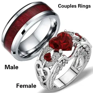 Generic Stainless Steel Heart Shape Diamond Zircon Women Fashion Trend Ring Ladies Jewelry Diamond Rings for Women Size 6 11 Mood Ring