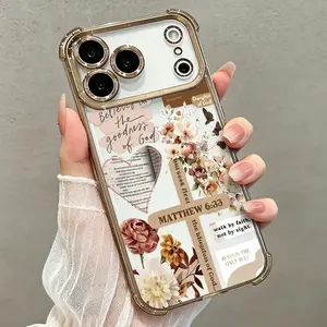 Faith & Grace Cross Pattern Soft TPU Phone Case - Shockproof, Drop-Resistant Rustic Silicone Casing for iPhone 17,16,15,14,13,12,11 Pro Max Air, Women's Protection Accessory, Phone Accessories