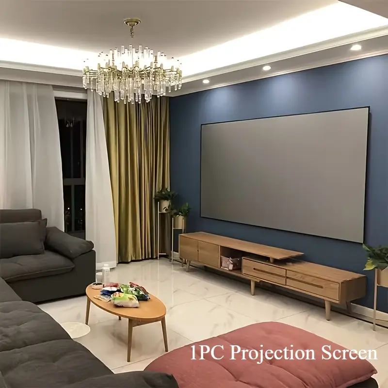 84/120-inch HD Movie projection screen featuring an anti-glare surface and 4K compatibility; maximizes image clarity and 3D depth; foldable design suitable for home theaters, outdoor use, offices, and classrooms.